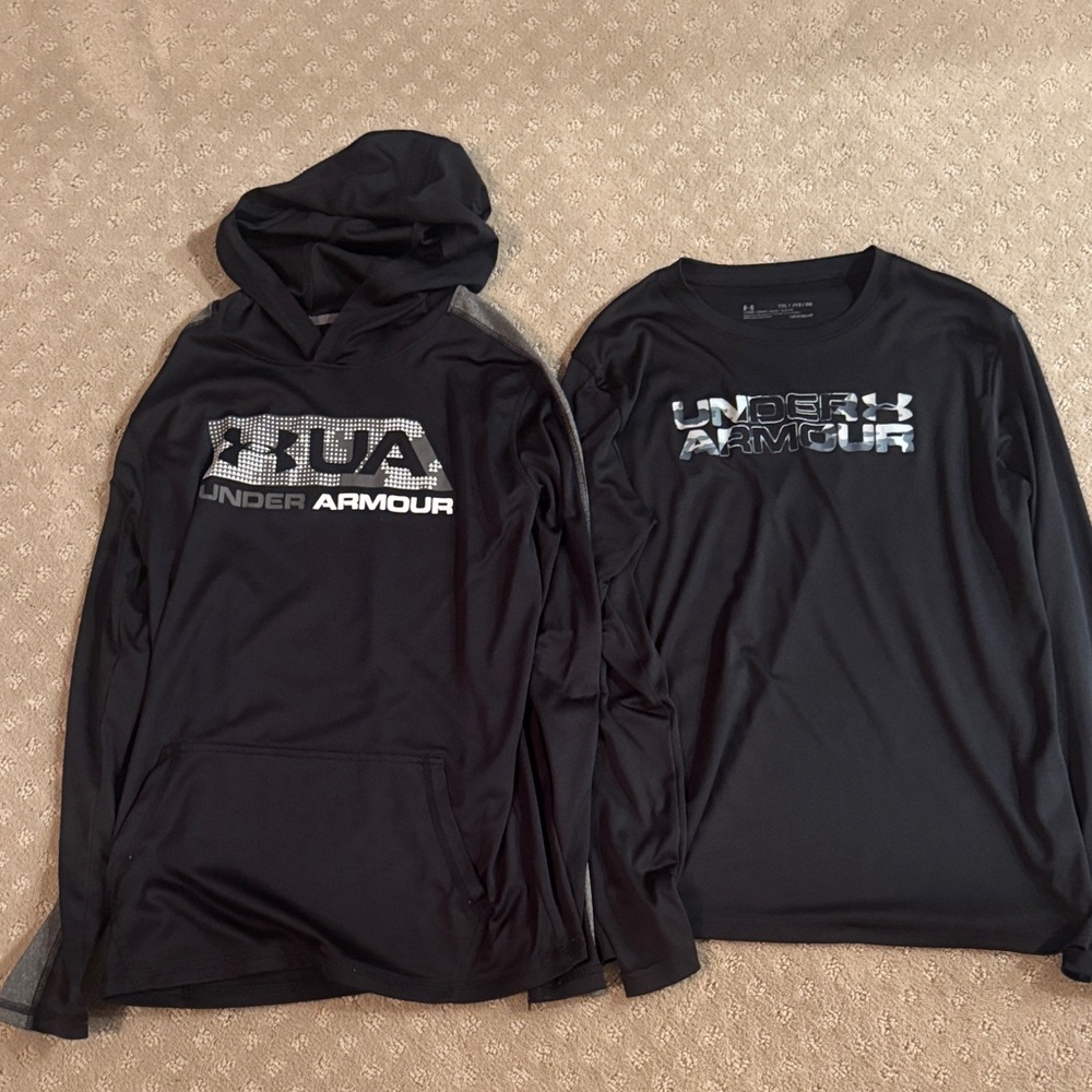 Under armour boys XL long sleeve dri fit shirts